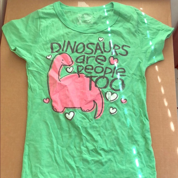 Now&Zen Tops - Now&Zen Juniors Size Large Green Dinosaurs T-Shirt